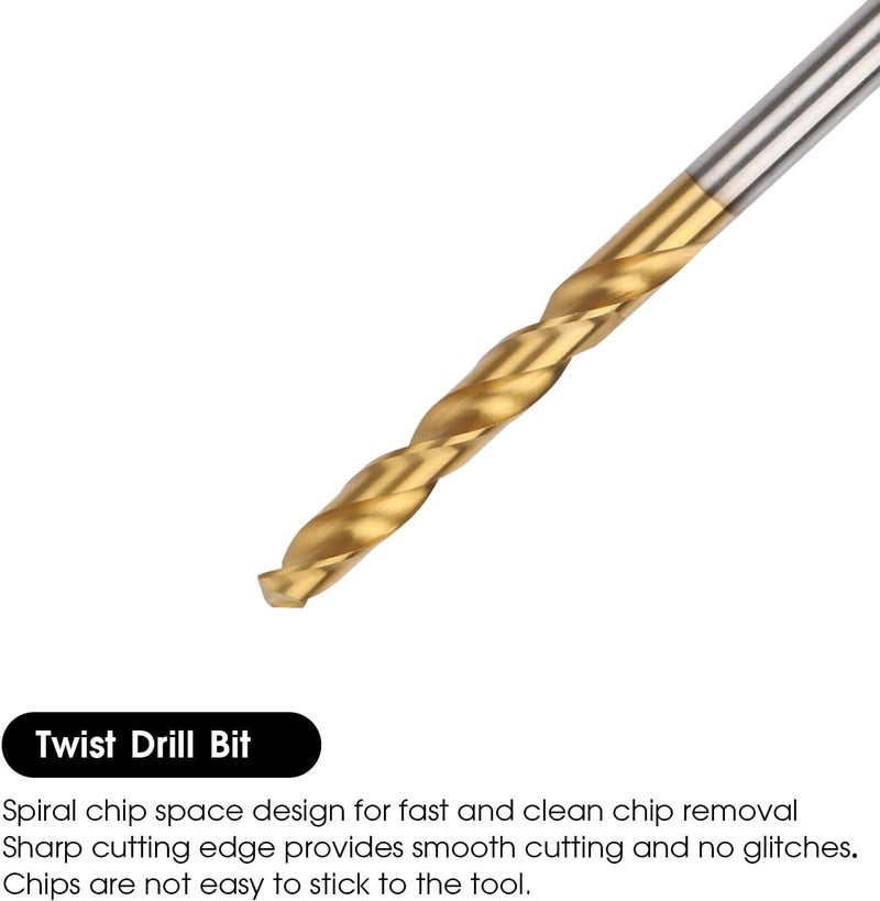 Winfox M12 x 1.75 Straight Flute Thread Tap and 10.2mm Twist Drill Bit Set, Metric Titanium Plated 6542 High Speed Steel Machine Screw Thread Tap Threading Drilling Tool - Image 3